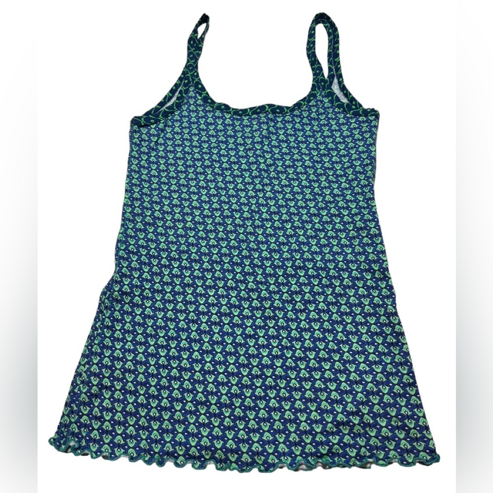 Free People cami sleeveless tank top blue & green print Small EUC - Picture 9 of 13